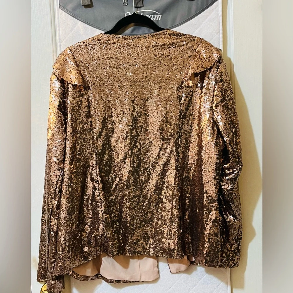 Lane Bryant Rose Gold Sequin Blazer Size 20 NWT - Picture 3 of 7